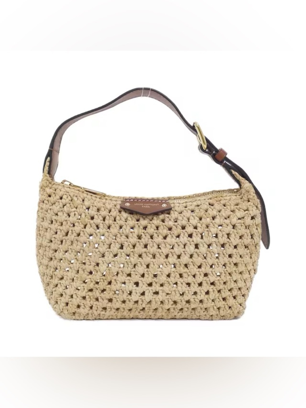 Louis Vuitton Pochette Hills Raffia Top Handle Bag Beige M14304 Limited Edition